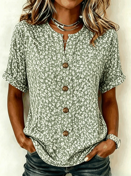 Women Floral V Neck Three Quarter Sleeve Shirt Casual Daily Spring/Fall Top, Green, Blouses
Women Floral V Neck Three Quarter Sleeve Shirt Casual Daily Spring/Fall Top, Green, Blouses