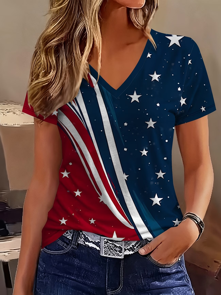 Vintage Independence Day (Flag) V Neck Short Sleeve T-shirt, As picture, T-shirts
Vintage Independence Day (Flag) V Neck Short Sleeve T-shirt, As picture, T-shirts