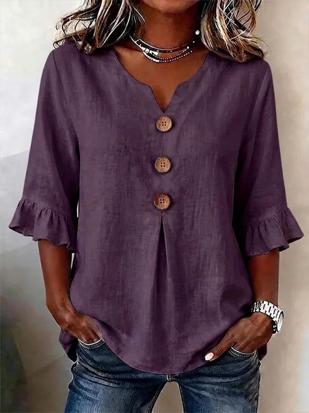 Women Plain V Neck Half Sleeve Blouse Peplum Vintage Daily Summer Top, Purple, Blouses
Women Plain V Neck Half Sleeve Blouse Peplum Vintage Daily Summer Top, Purple, Blouses