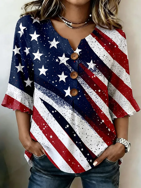 Women Independence Day (Flag) V Neck Half Sleeve Blouse Printing Vintage Daily Summer Top, As picture, Blouses
Women Independence Day (Flag) V Neck Half Sleeve Blouse Printing Vintage Daily Summer Top, As picture, Blouses