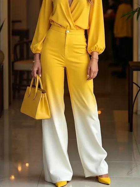 Urban Ombre Printing Straight Pants, Yellow, Pants
Urban Ombre Printing Straight Pants, Yellow, Pants