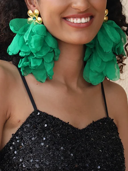 Floral Tassel Earrings, Green, Earrings
Floral Tassel Earrings, Green, Earrings