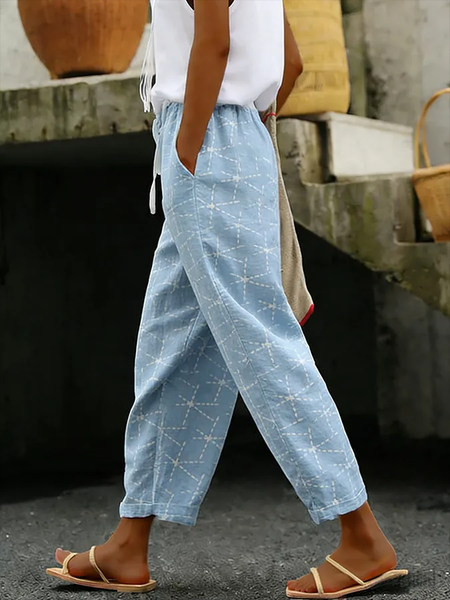 Women Abstract Long Pants Casual Spring/Fall Trousers, Blue, Pants
Women Abstract Long Pants Casual Spring/Fall Trousers, Blue, Pants