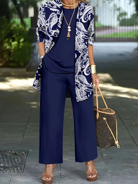 Women Paisley Printing Matching Outfit Daily Long Sleeve Casual Spring/Fall Multi-Piece Set Matching Set, Navyblue, Suit Set
Women Paisley Printing Matching Outfit Daily Long Sleeve Casual Spring/Fall Multi-Piece Set Matching Set, Navyblue, Suit Set