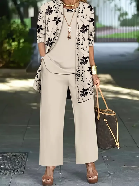 Women Floral Printing Matching Outfit Daily Long Sleeve Casual Spring/Fall Multi-Piece Set Matching Set, Apricot, Suit Set
Women Floral Printing Matching Outfit Daily Long Sleeve Casual Spring/Fall Multi-Piece Set Matching Set, Apricot, Suit Set