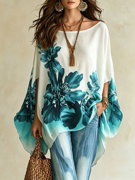Casual Floral Printing Boat Neck Blouse, As picture, Blouses and Shirts
Casual Floral Printing Boat Neck Blouse, As picture, Blouses and Shirts
