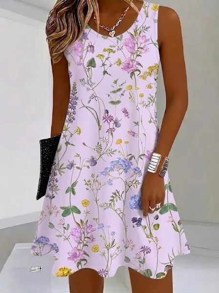 Women Floral Summer Dress Crew Neck Sleeveless Tank A-Line Dress, Color4, Dresses
Women Floral Summer Dress Crew Neck Sleeveless Tank A-Line Dress, Color4, Dresses
