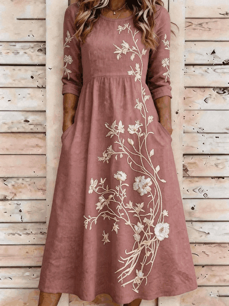 Women Floral Summer Dress Crew Neck Half Sleeve A-Line Dress, Watermelon, Dresses
Women Floral Summer Dress Crew Neck Half Sleeve A-Line Dress, Watermelon, Dresses