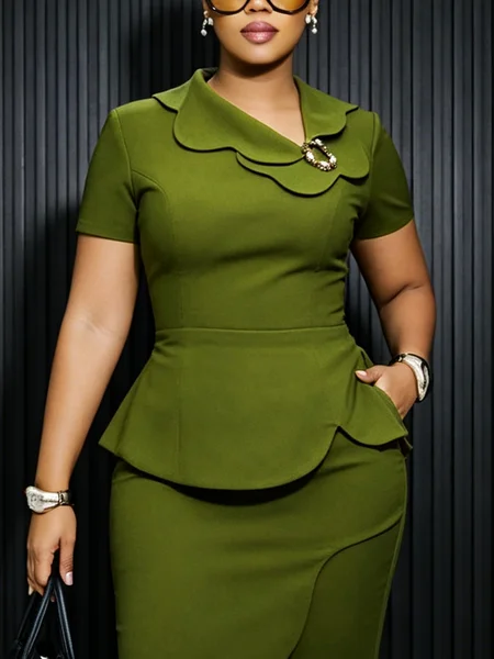 Elegant Plain Irregular Craftsmanship Blouse, Green, Blouses and Shirts
Elegant Plain Irregular Craftsmanship Blouse, Green, Blouses and Shirts