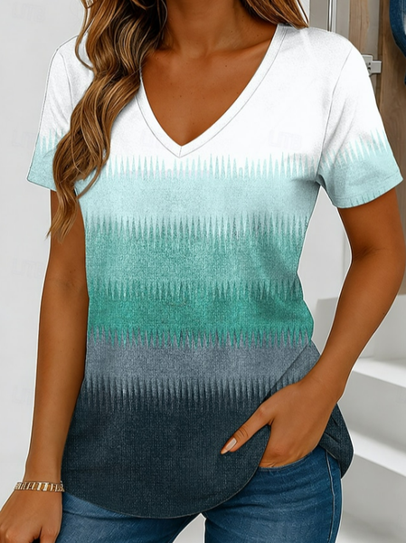 Women Abstract Short Sleeve Tee T-shirt V Neck Printing Vintage Summer Top, Green, T-Shirts
Women Abstract Short Sleeve Tee T-shirt V Neck Printing Vintage Summer Top, Green, T-Shirts