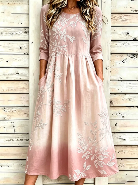 Women Floral Half Sleeve Crew Neck Printing Dress Daily Casual Maxi H-Line Summer Dress, Pink, Casual Dresses
Women Floral Half Sleeve Crew Neck Printing Dress Daily Casual Maxi H-Line Summer Dress, Pink, Casual Dresses