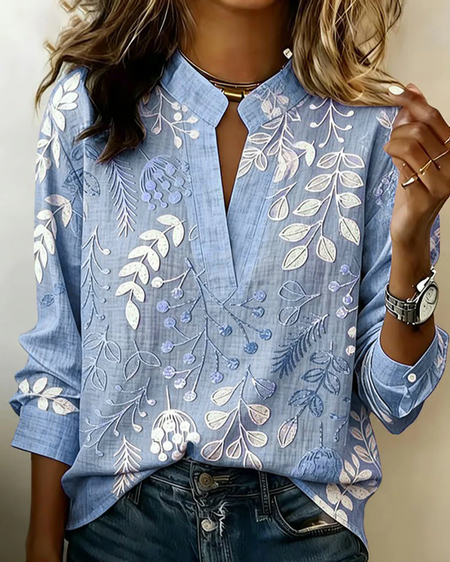 Women Floral V Neck Long Sleeve Blouse Printing Vintage Daily Spring/Fall Top, Blue, Blouses
Women Floral V Neck Long Sleeve Blouse Printing Vintage Daily Spring/Fall Top, Blue, Blouses