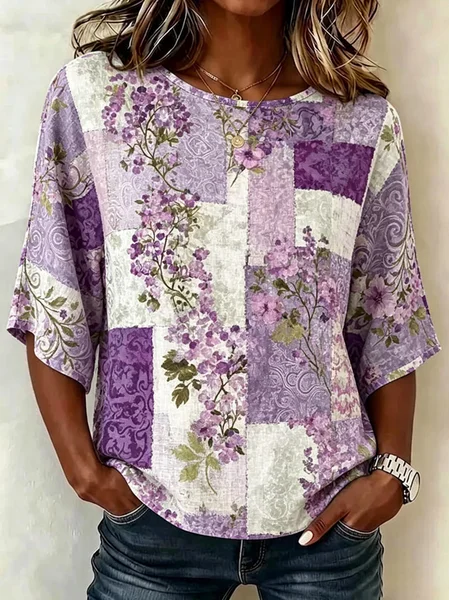Crew Neck Half Sleeve 3D Printing Printing Regular Micro-Elasticity Loose Blouse For Women, Multicolor, Blouses
Crew Neck Half Sleeve 3D Printing Printing Regular Micro-Elasticity Loose Blouse For Women, Multicolor, Blouses