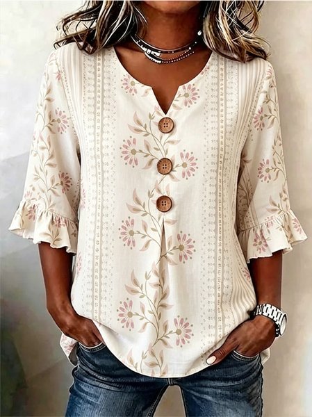 V Neck Half Sleeve Geometric Regular Regular Fit Blouse For Women, Off white, Blouses
V Neck Half Sleeve Geometric Regular Regular Fit Blouse For Women, Off white, Blouses