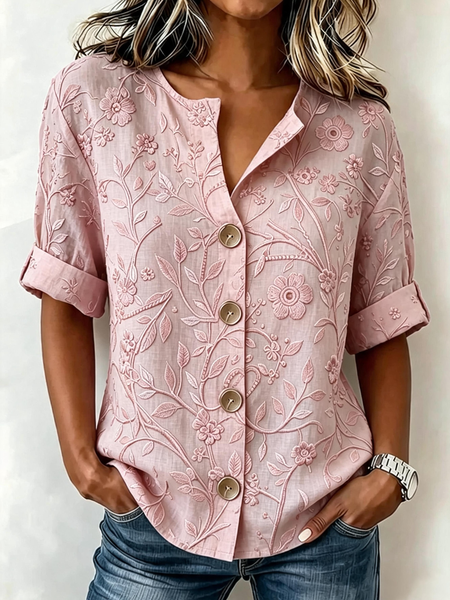 Women Floral V Neck Half Sleeve Shirt Casual Daily Summer Top, Light pink, Blouses
Women Floral V Neck Half Sleeve Shirt Casual Daily Summer Top, Light pink, Blouses