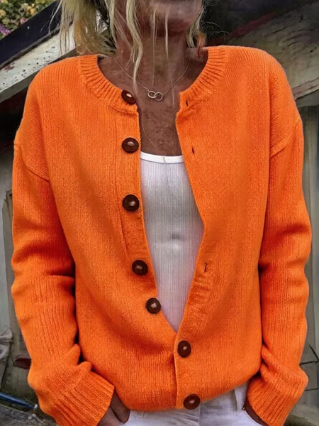 Women Plain Long Sleeve Comfy Casual Cardigan, Orange, Cardigans
Women Plain Long Sleeve Comfy Casual Cardigan, Orange, Cardigans