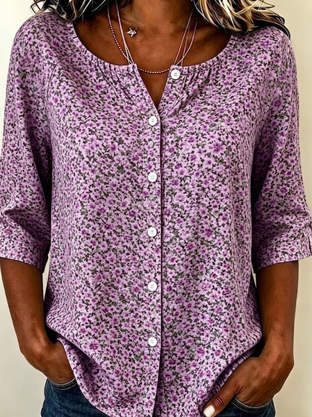 Women Floral Crew Neck Half Sleeve Shirt Printing Casual Daily Summer Top, Purple, Shirts
Women Floral Crew Neck Half Sleeve Shirt Printing Casual Daily Summer Top, Purple, Shirts