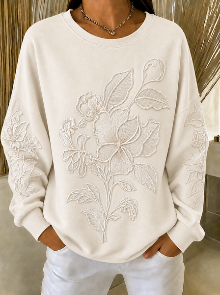 Casual Crew Neck Floral Sweatshirt Printing, Off white, Hoodies & Sweatshirts
Casual Crew Neck Floral Sweatshirt Printing, Off white, Hoodies & Sweatshirts