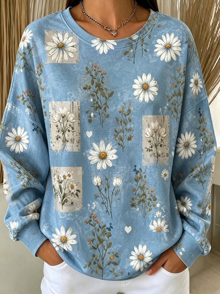 Casual Crew Neck Geometric Sweatshirt, Blue, Hoodies & Sweatshirts
Casual Crew Neck Geometric Sweatshirt, Blue, Hoodies & Sweatshirts
