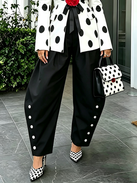 Urban Plain Buttoned Fashion Pants, Black, Pants
Urban Plain Buttoned Fashion Pants, Black, Pants