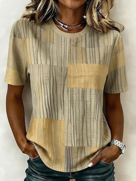 Women Abstract Short Sleeve Tee T-shirt Crew Neck Printing Casual Graphic Tee Summer Top, Khaki, T-Shirts
Women Abstract Short Sleeve Tee T-shirt Crew Neck Printing Casual Graphic Tee Summer Top, Khaki, T-Shirts