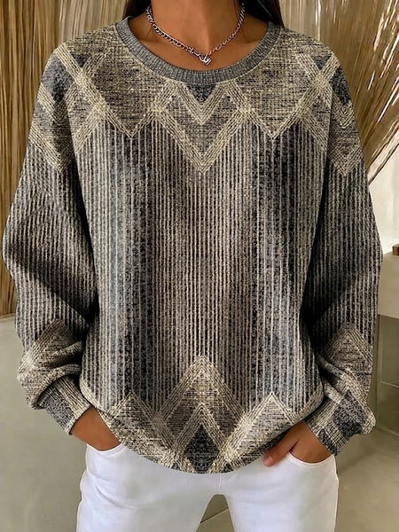 Casual Crew Neck Abstract Sweatshirt Printing, Brown, Hoodies & Sweatshirts
Casual Crew Neck Abstract Sweatshirt Printing, Brown, Hoodies & Sweatshirts