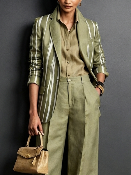 Urban Striped Lapel Collar Cotton Blazer, As picture, Blazers
Urban Striped Lapel Collar Cotton Blazer, As picture, Blazers