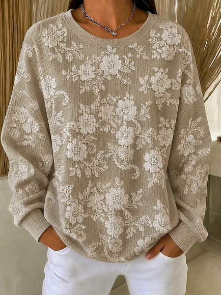 Casual Crew Neck Floral Sweatshirt Printing, Khaki, Hoodies & Sweatshirts
Casual Crew Neck Floral Sweatshirt Printing, Khaki, Hoodies & Sweatshirts