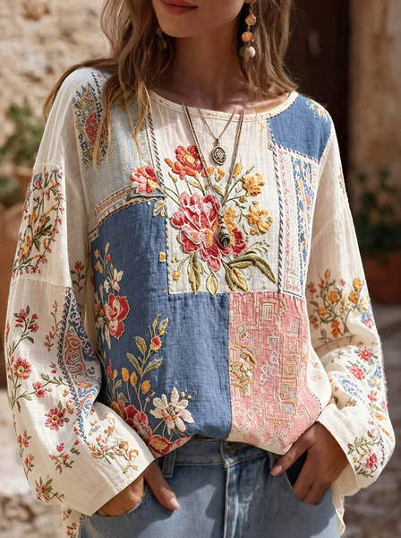 Crew Neck Long Sleeve Floral Printing Lightweight Micro-Elasticity Loose Blouse For Women, Multicolor, Blouses
Crew Neck Long Sleeve Floral Printing Lightweight Micro-Elasticity Loose Blouse For Women, Multicolor, Blouses