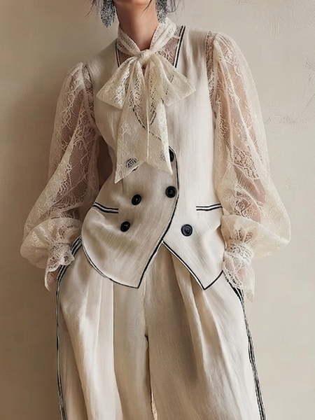 Casual Color Block V Neck Cotton And Linen Vest, Apricot, Vests and Gilets
Casual Color Block V Neck Cotton And Linen Vest, Apricot, Vests and Gilets