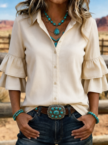 Shirt Collar Half Sleeve Plain Regular Micro-Elasticity Regular Fit Shirt For Women, White, Shirts
Shirt Collar Half Sleeve Plain Regular Micro-Elasticity Regular Fit Shirt For Women, White, Shirts