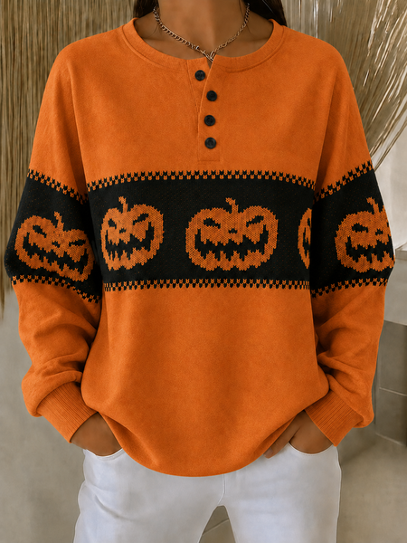 Women Halloween Henley Collar Casual Spring/Fall Long Sleeve Sweatshirt, Orange, Sweatshirts
Women Halloween Henley Collar Casual Spring/Fall Long Sleeve Sweatshirt, Orange, Sweatshirts