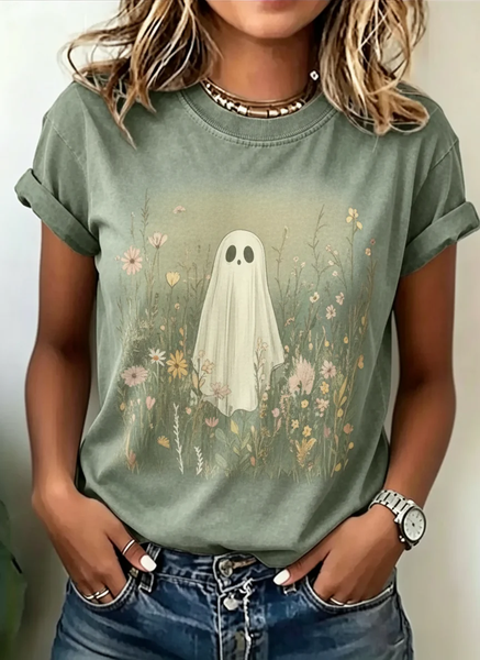 Casual Floral Crew Neck Short Sleeve T-shirt, Army green, T-shirts
Casual Floral Crew Neck Short Sleeve T-shirt, Army green, T-shirts