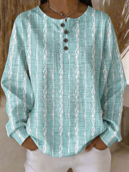 Casual Henley Collar Striped Sweatshirt, Cyan, Hoodies & Sweatshirts
Casual Henley Collar Striped Sweatshirt, Cyan, Hoodies & Sweatshirts