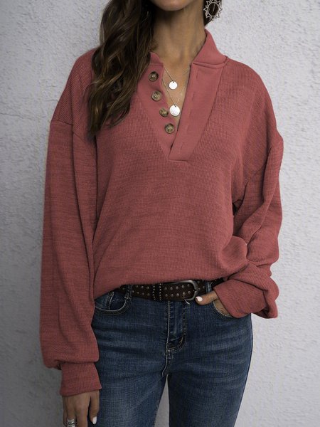 Casual Long Sleeve Knitwear & Sweaters, Wine red, Knitwear & Sweaters