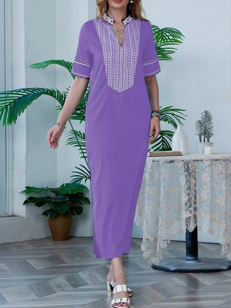 V neck Green Shift Women Daily Statement Half Sleeve Slit Solid Summer Dress, Purple, Casual Dresses
V neck Green Shift Women Daily Statement Half Sleeve Slit Solid Summer Dress, Purple, Casual Dresses