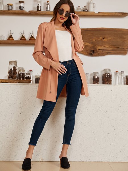 Pink Shift Casual Long Sleeve Tc Outerwear, Outerwear