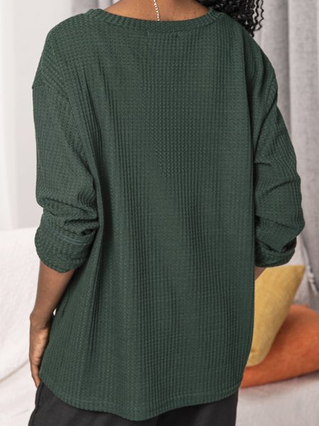 Cotton Long Sleeve Top, Gray, Designers
