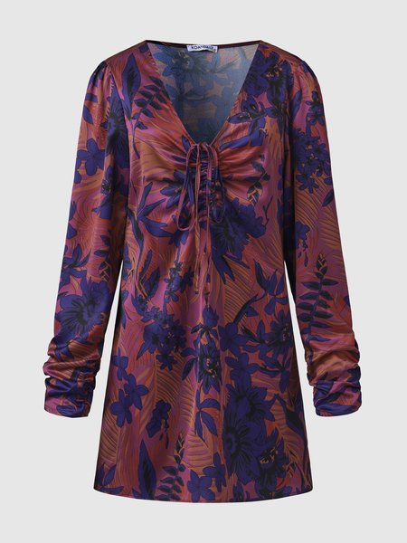 Elegant V Neck Regular Fit Dress, Multicolors, Mini Dresses