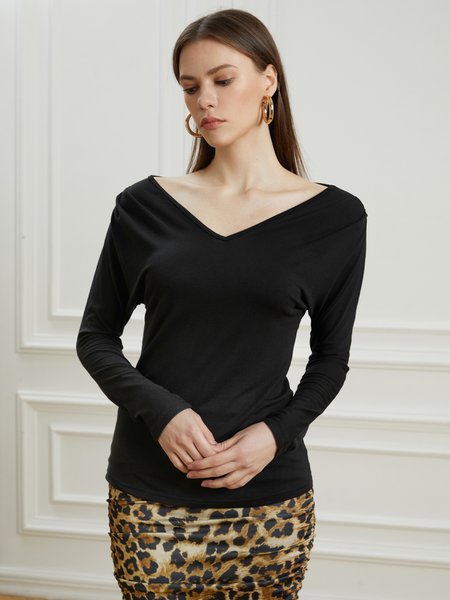 Spring Simple Off The Shoulder Plain Off the shoulder Daily High Stretch Tops, Black, Tops
Spring Simple Off The Shoulder Plain Off the shoulder Daily High Stretch Tops, Black, Tops