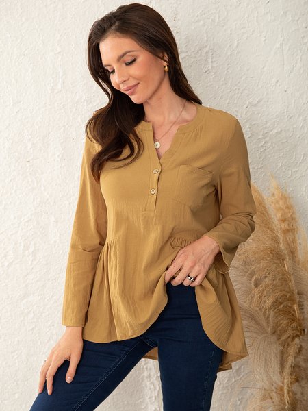 Shirts & Tops, Mustard, Tops