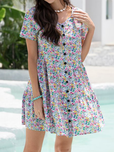 Casual Floral-Print V-Neck Short Sleeve Weaving Dress, As picture, Floral Dresses
Casual Floral-Print V-Neck Short Sleeve Weaving Dress, As picture, Floral Dresses