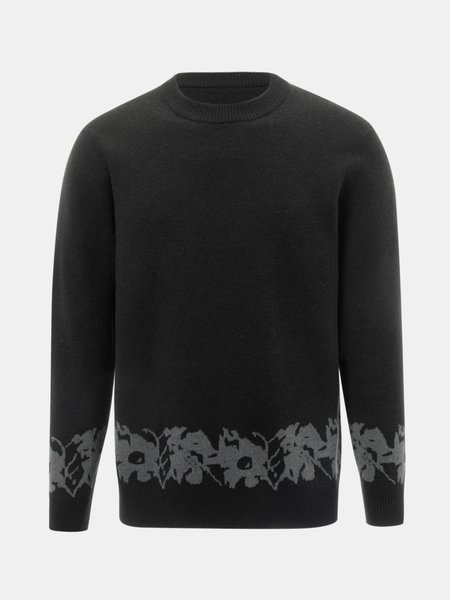 Long Sleeve Casual Sweater, Black, Men's Sweater