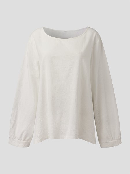 Household Daily Vintage Crew Neck Loosen Casual Shirts & Tops, White, Long sleeve tops
Household Daily Vintage Crew Neck Loosen Casual Shirts & Tops, White, Long sleeve tops