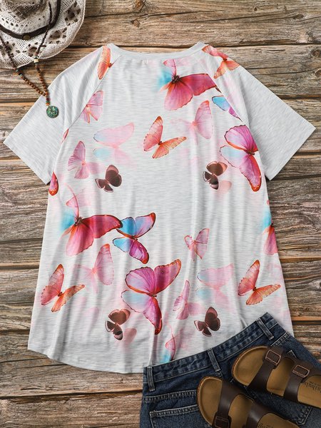 Cotton Casual T-shirt, Gray, T-Shirts