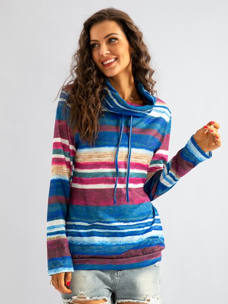 Cowl Neck Cotton-Blend Casual Long Sleeve Sweatshirt, Blue, Sweatshirts & Hoodies
Cowl Neck Cotton-Blend Casual Long Sleeve Sweatshirt, Blue, Sweatshirts & Hoodies