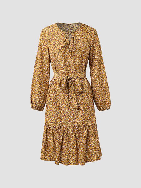 Vacation Lady Sweet Crew Neck Printed Dresses, Yellow, Casual Dresses
Vacation Lady Sweet Crew Neck Printed Dresses, Yellow, Casual Dresses