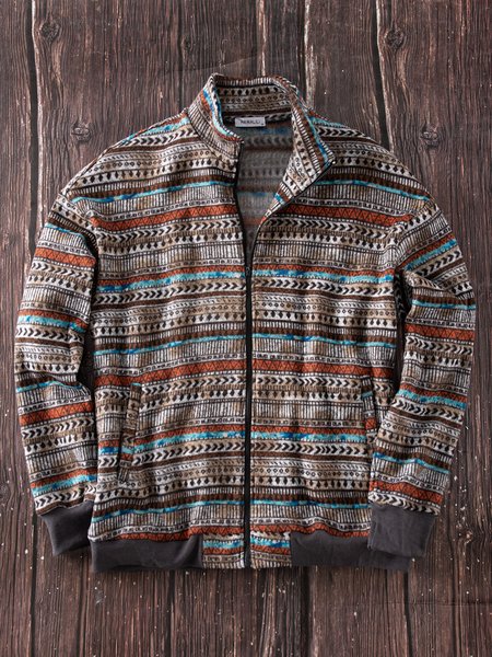 Cotton Blends Long Sleeve Stand Collar Jackets, Deep brown, Jackets & Coats
Cotton Blends Long Sleeve Stand Collar Jackets, Deep brown, Jackets & Coats