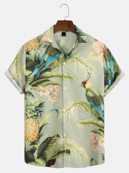 Uomo Pappagalli Tropicale Stampare Risvolto Casuale Sciolto Maniche Corte hawaiano Camicia, Cachi, Men's Top
Uomo Pappagalli Tropicale Stampare Risvolto Casuale Sciolto Maniche Corte hawaiano Camicia, Cachi, Men's Top