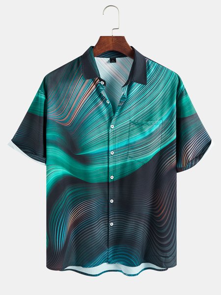 Mens Rock Waves Print Turndown Collar Chest Pocket Short Sleeve Casual Shirts, Green, Shirts & Blouse
Mens Rock Waves Print Turndown Collar Chest Pocket Short Sleeve Casual Shirts, Green, Shirts & Blouse